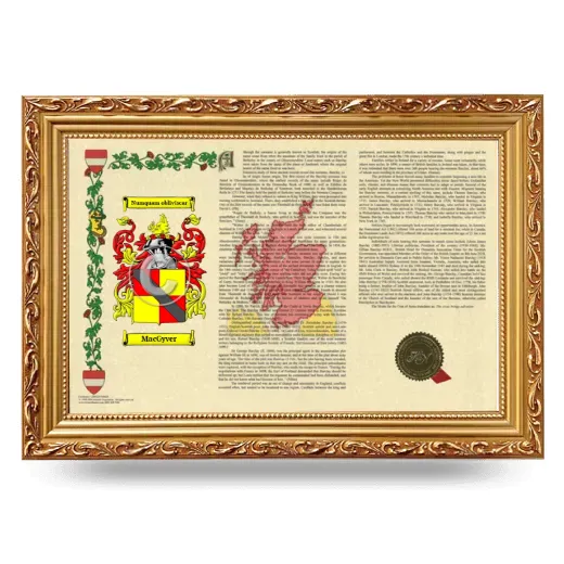 MacGyver Armorial Landscape Framed - Gold