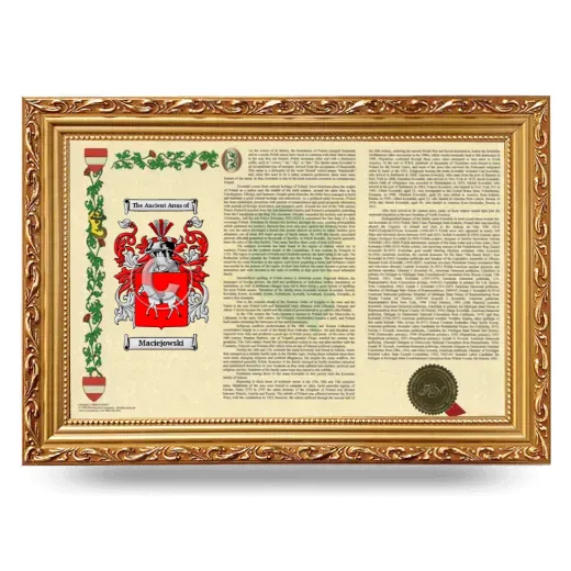 Maciejowski Armorial Landscape Framed - Gold