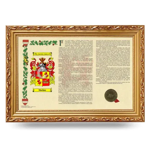 Mackay Armorial Landscape Framed - Gold