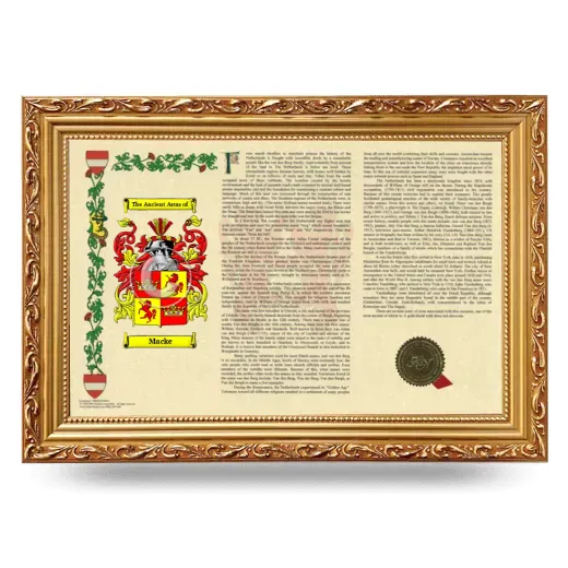 Macke Armorial Landscape Framed - Gold