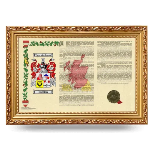 MacKlem Armorial Landscape Framed - Gold