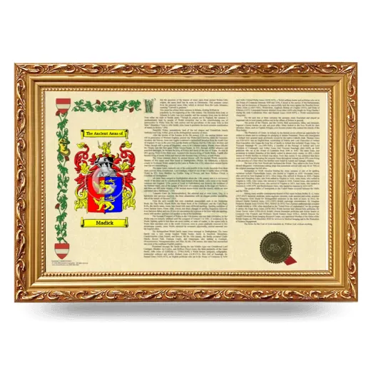 Madick Armorial Landscape Framed - Gold