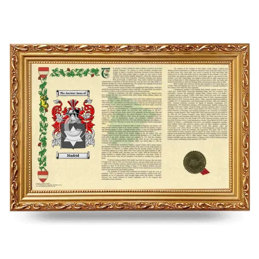 Madrid Armorial Landscape Framed - Gold