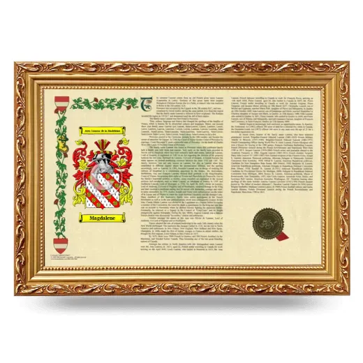 Magdalene Armorial Landscape Framed - Gold