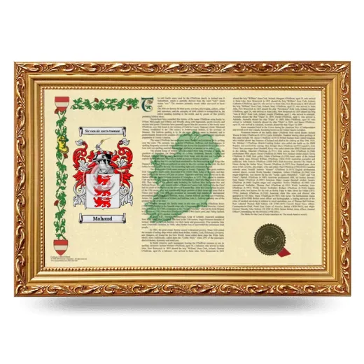 Mahand Armorial Landscape Framed - Gold