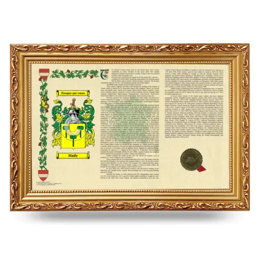 Maily Armorial Landscape Framed - Gold