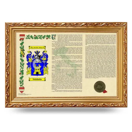 Malabarba Armorial Landscape Framed - Gold