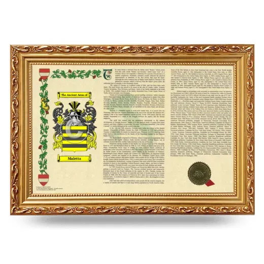 Maletta Armorial Landscape Framed - Gold