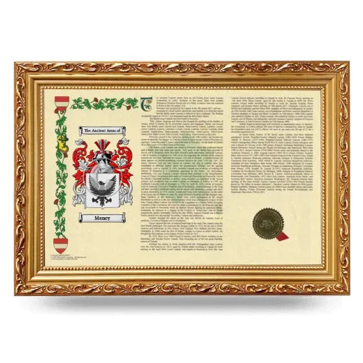 Maney Armorial Landscape Framed - Gold