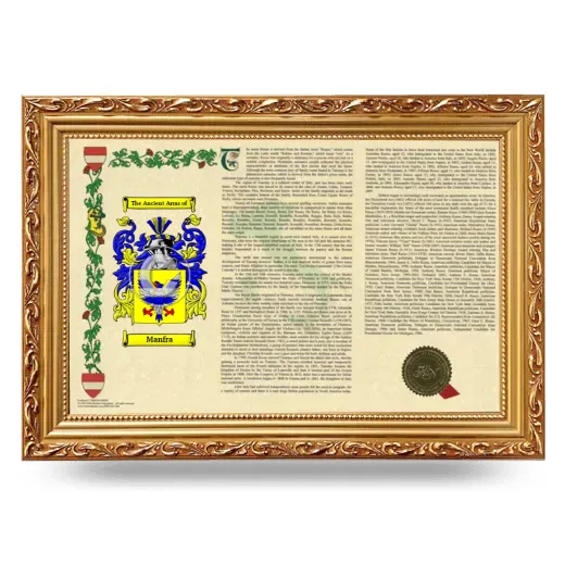 Manfra Armorial Landscape Framed - Gold