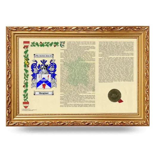 Manginot Armorial Landscape Framed - Gold