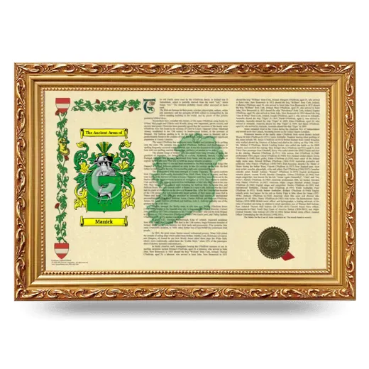 Manick Armorial Landscape Framed - Gold