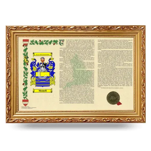 Mannell Armorial Landscape Framed - Gold