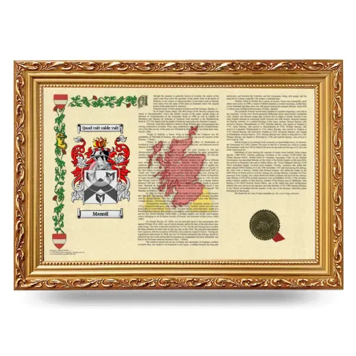 Mansil Armorial Landscape Framed - Gold