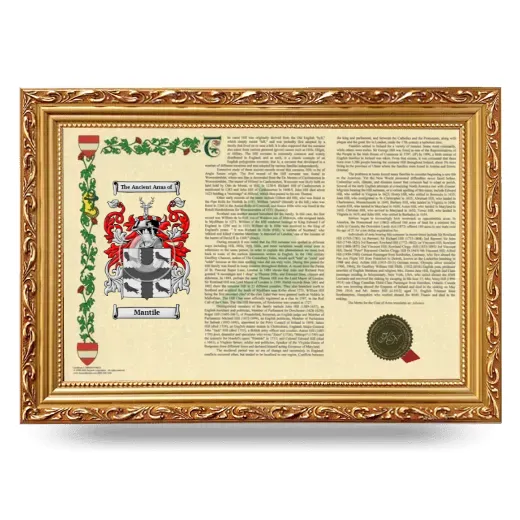 Mantile Armorial Landscape Framed - Gold