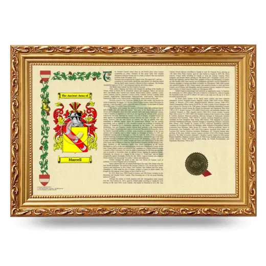 Marcell Armorial Landscape Framed - Gold