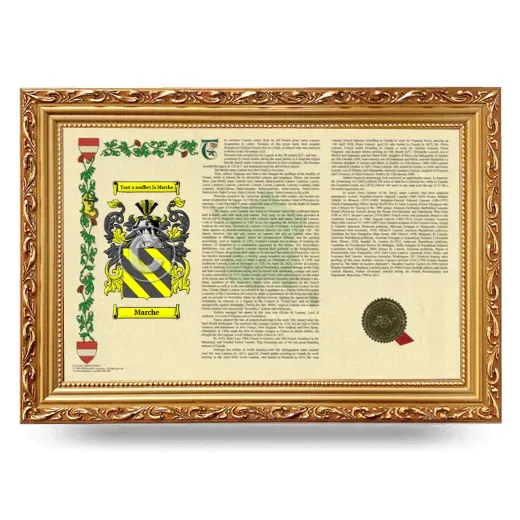 Marche Armorial Landscape Framed - Gold