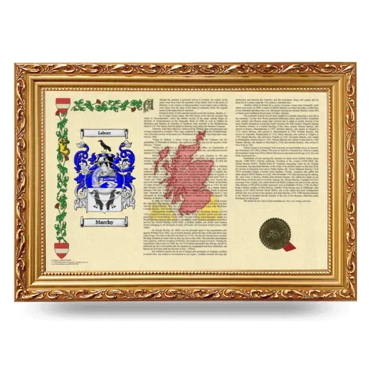 Marchy Armorial Landscape Framed - Gold