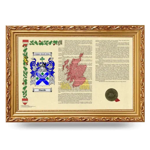 Marcile Armorial Landscape Framed - Gold