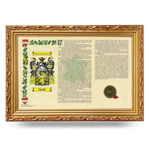 Marcily Armorial Landscape Framed - Gold