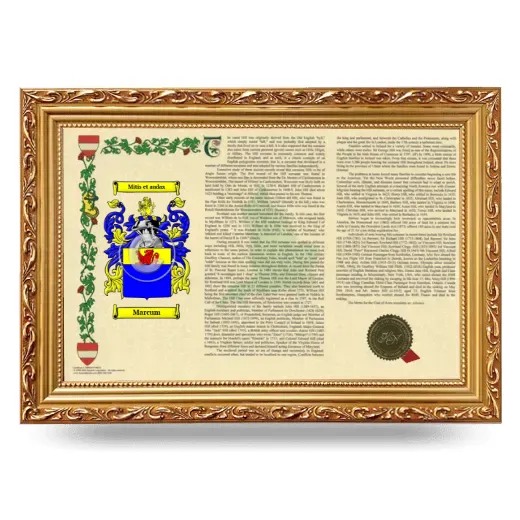 Marcum Armorial Landscape Framed - Gold
