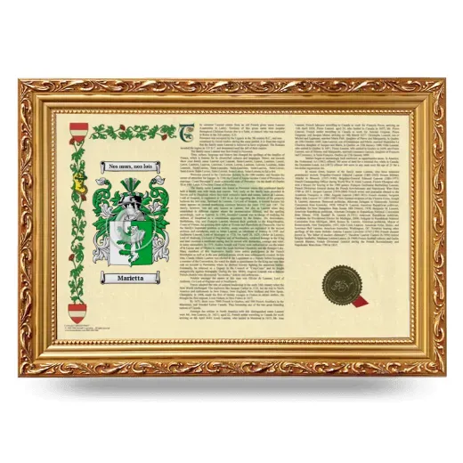 Marietta Armorial Landscape Framed - Gold