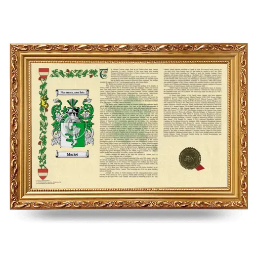 Mariot Armorial Landscape Framed - Gold