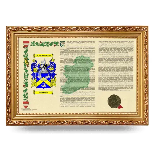 Maroney Armorial Landscape Framed - Gold