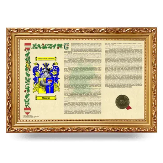 Marque Armorial Landscape Framed - Gold