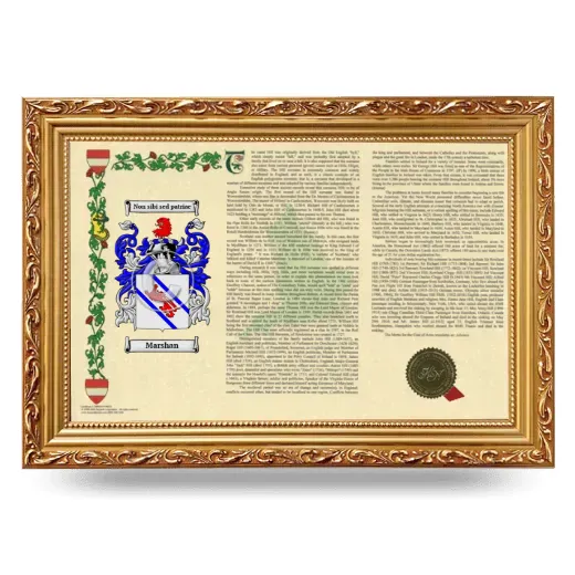 Marshan Armorial Landscape Framed - Gold