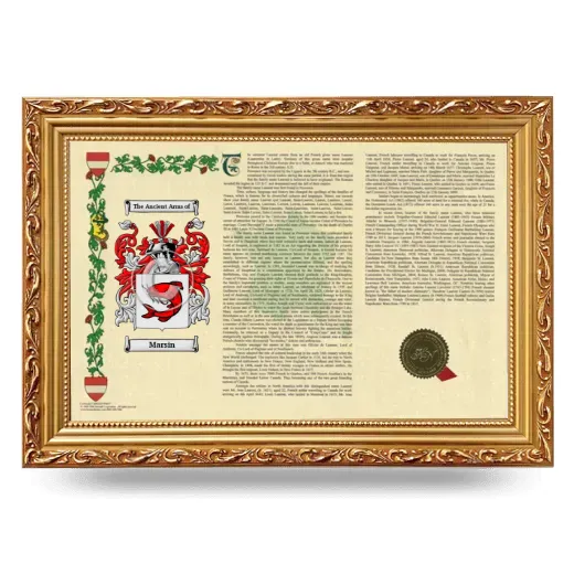 Marsin Armorial Landscape Framed - Gold