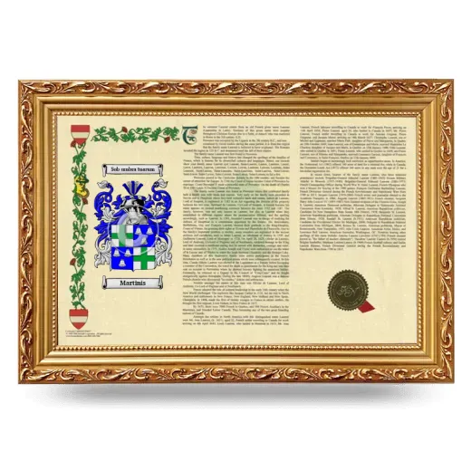 Martinis Armorial Landscape Framed - Gold