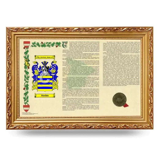 Mashia Armorial Landscape Framed - Gold