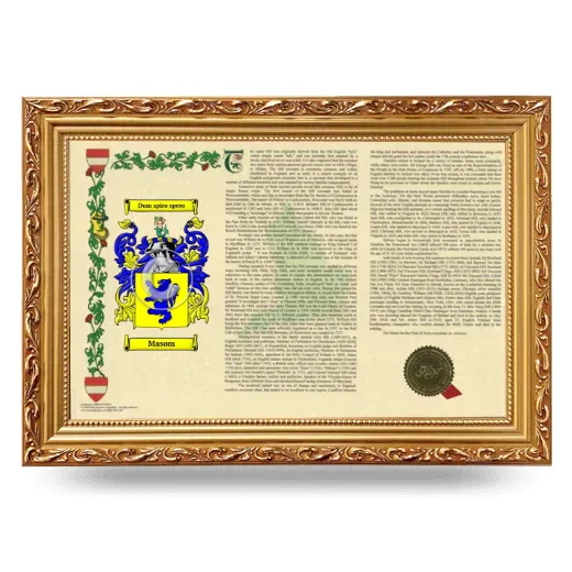 Masom Armorial Landscape Framed - Gold