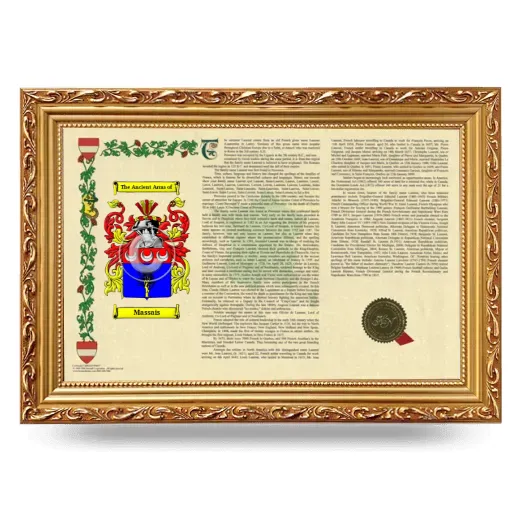 Massais Armorial Landscape Framed - Gold