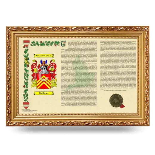 Mathews Armorial Landscape Framed - Gold