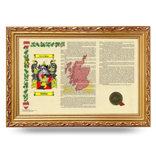 Mathia Armorial Landscape Framed - Gold