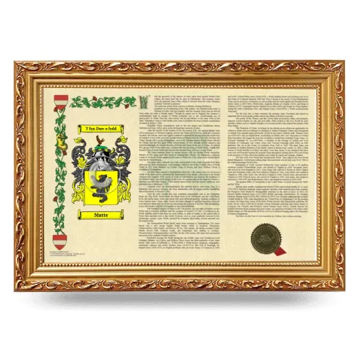 Matte Armorial Landscape Framed - Gold