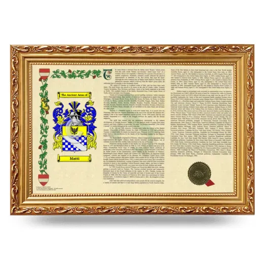 Matti Armorial Landscape Framed - Gold
