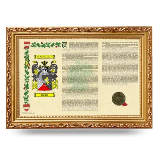 Mauer Armorial Landscape Framed - Gold
