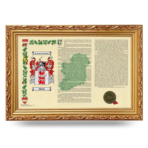Mavin Armorial Landscape Framed - Gold