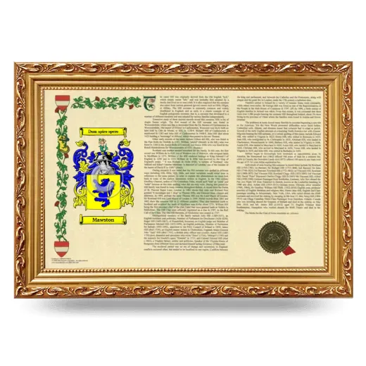 Mawston Armorial Landscape Framed - Gold