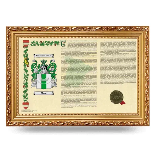 Maya Armorial Landscape Framed - Gold