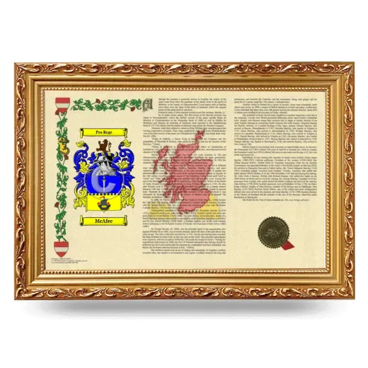 McAfee Armorial Landscape Framed - Gold