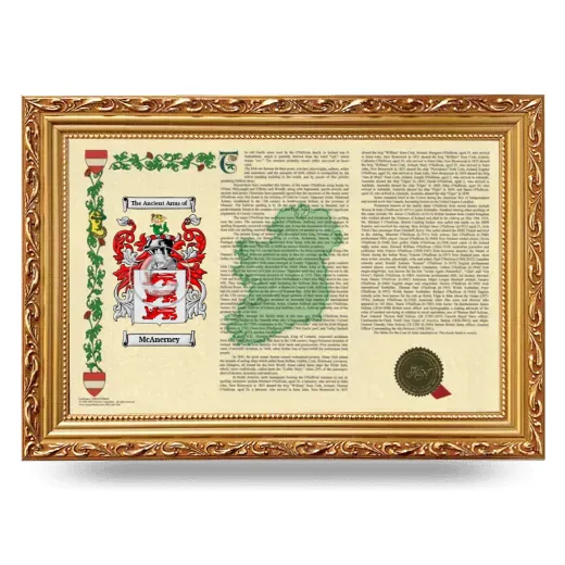 McAnerney Armorial Landscape Framed - Gold