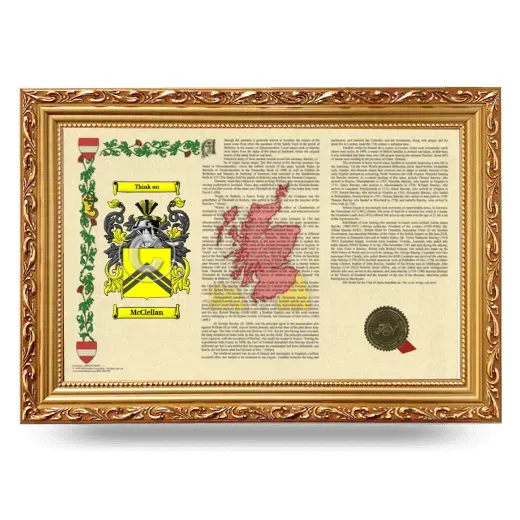 McClellan Armorial Landscape Framed - Gold