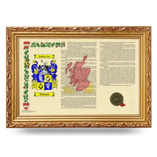 McDouall Armorial Landscape Framed - Gold