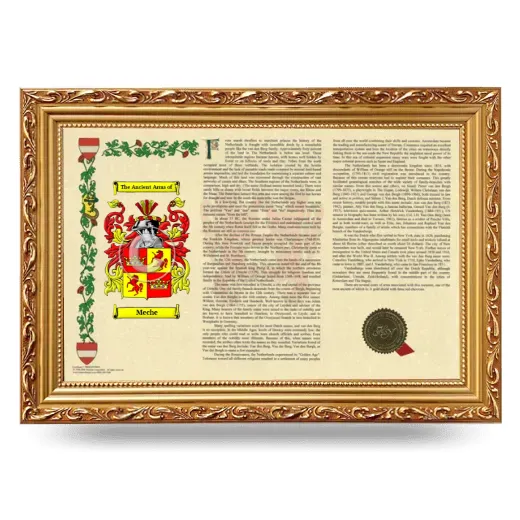 Meche Armorial Landscape Framed - Gold