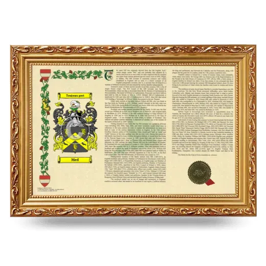 Med Armorial Landscape Framed - Gold