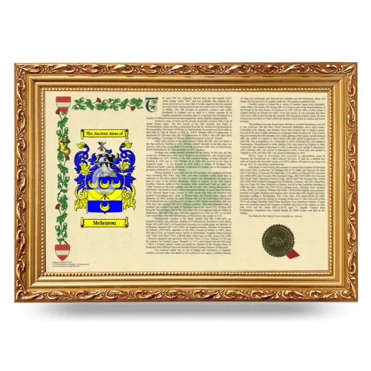 Melanson Armorial Landscape Framed - Gold